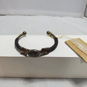 2 for $18 Gimmicks by BKE cuff bracelet antique brass , copper , faux  leather